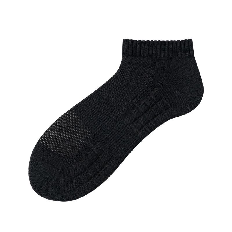 Men's socks summer towel bottom sports socks cotton black and white solid color long socks basketball trend_voghion.com