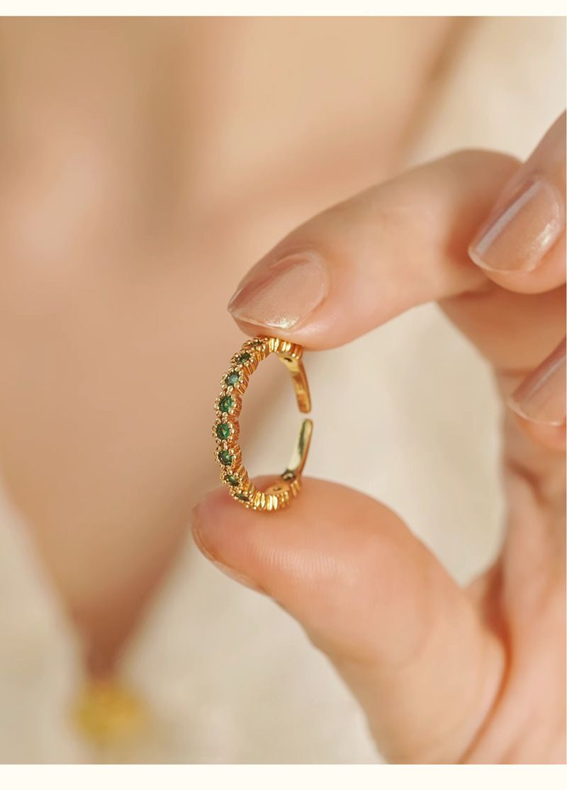 Emerald Green Pearl Ring For Women, Non-Fading, Niche High-End Sense, Light Luxury, Adjustable, New Chinese Style, Index_voghion.com