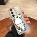 Αστεία θήκη τηλεφώνου Panda Bunny για ζευγάρια για Samsung Galaxy A55 A54 A53 A52 A51 A70 A32 A13 5G με αντικραδασμική προστασία και χρωματιστό ασημί κάλυμμα Fundas_voghion.com