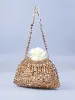Handmade Sier Gold Flat Bead Woven Large-sized Dumpgs Fashionable And Trendy One Shoulder Portable Beaded Bag 240822_voghion.com
