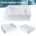 Glitzerlife Waschbecken Badezimmer Keramik - Eckig Aufsatzbecken Bad Weiß Waschschale Klein Aufsatz Hängewaschbecken Mit Lotus-Effekt 40x30x13cm Für Gäste-WC_voghion.com
