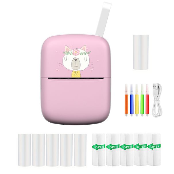 Mini fotoprinter til iPhone/Android, 1000mAh bærbar termisk fotoprinter til gave, studienotater, arbejde, foto, billede, memo_voghion.com