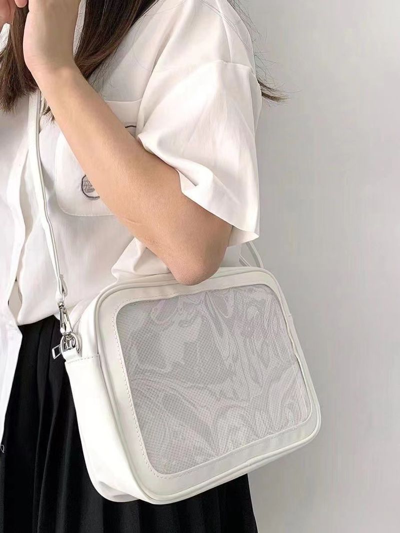 Borsa a tracolla semplice e versatile di grande capacità, design di nicchia trasparente Anime Pain del 2024, per le donne_voghion.com