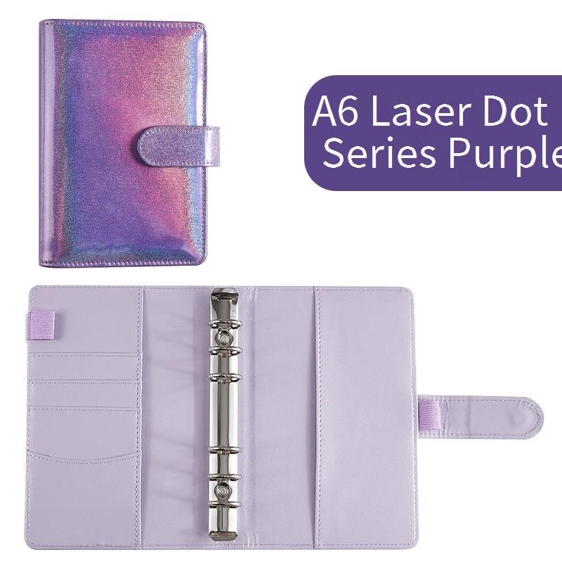 A6 & A5 Holographic Pastel Binder Notebook - Refillable Planner With PU Cover, Trendy & Creative Journal For School, Office & Travel_voghion.com
