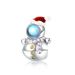Christmas Jewelry Making New Christmas Snowman S925 Silver Moonstone Beaded Silver Bracelet Accessories DIY Bead Charm Christmas Gift_voghion.com