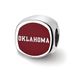 Sterling Silver Rhodium-plated LogoArt University Of Oklahoma Double Logo Enameled Bead_voghion.com