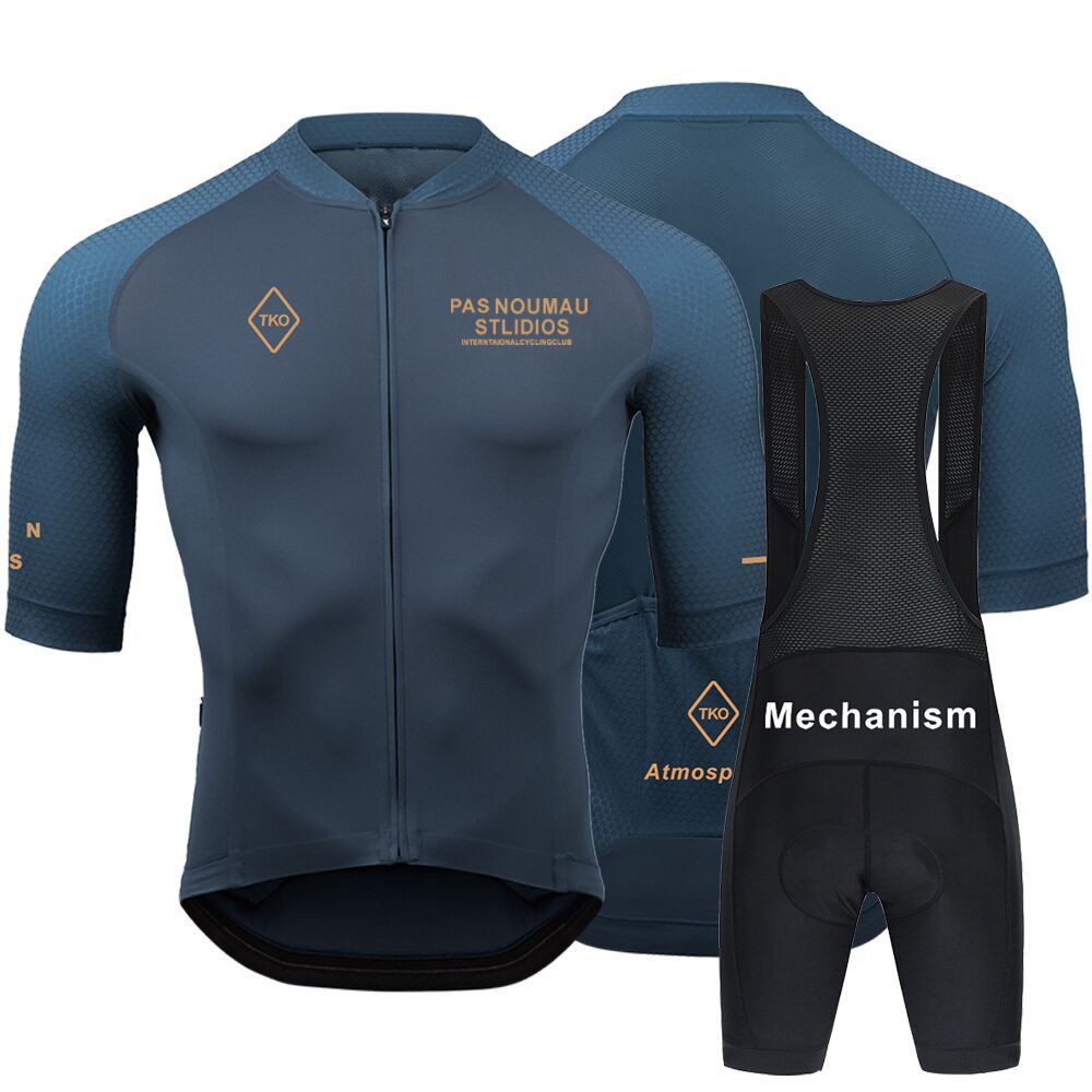 PAS Summer Uomo e Donna Pantaloncini con Bretelle Manica Corta Set Bici da Strada Maglia da Ciclismo in Seta di Latte_voghion.com