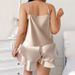 New Plus Size Women's Homewear Set Casual Robe Simple Ice Silk Pajamas Thin Camisole_voghion.com