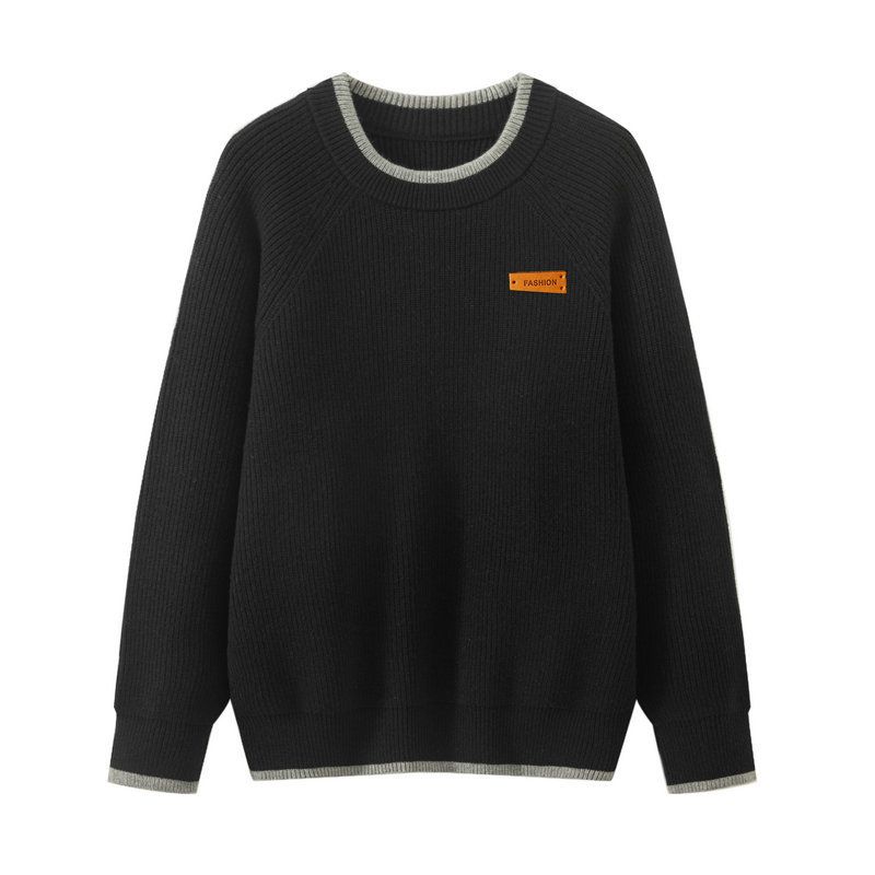 Vêtements pour hommes pull tricoté hommes automne et hiver nouveau style couleur unie décontracté chemise ample à manches longues vêtements d'intérieur vêtements en laine_voghion.com