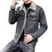 Jeansjacke Herren Fleece Verdickte Amerikanische Jacke Herren Lammwolle Baumwolljacke Top_voghion.com
