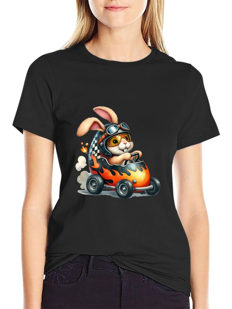 Spring and summer European and American women's new ladies casual fashion loose tops printed women's T-shirts_voghion.com