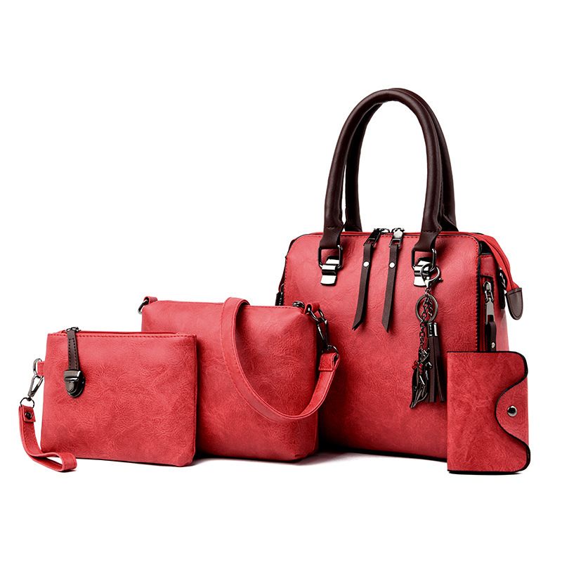 Damenhandtasche Stilvolle Damen-Einkaufstasche 4-teilig Vintage Einzel-Schulter-Umhängetasche_voghion.com