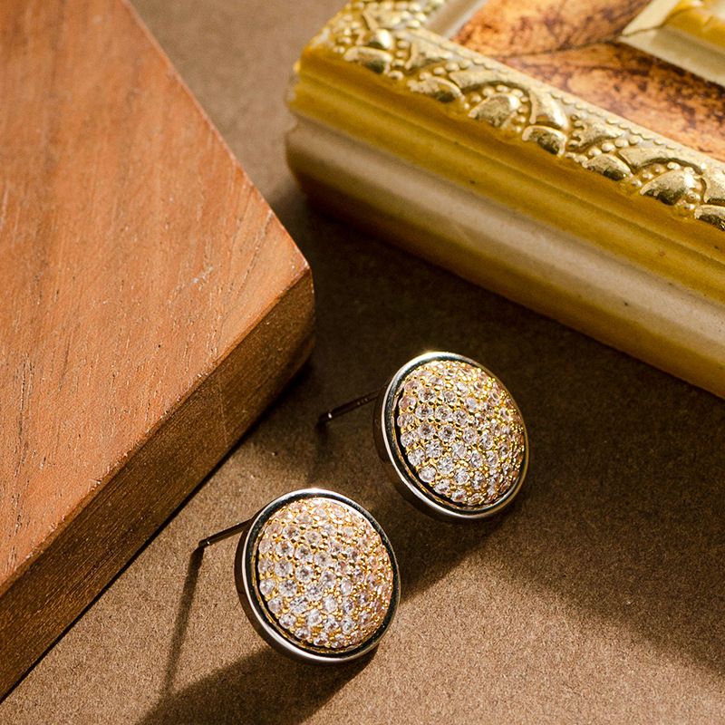 Fashionable, Simple, Super Sparkling, Full Diamond Geometric Circular For Women With A Sense Of Luxury, Versatile And_voghion.com