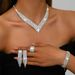 Damen-Schmuckset, High-End-Design, voller Diamanten, super funkelnd, Halskette, Quaste, Ohrringe, Armband, Ring-Set, Brautmode-Schmuckset_voghion.com