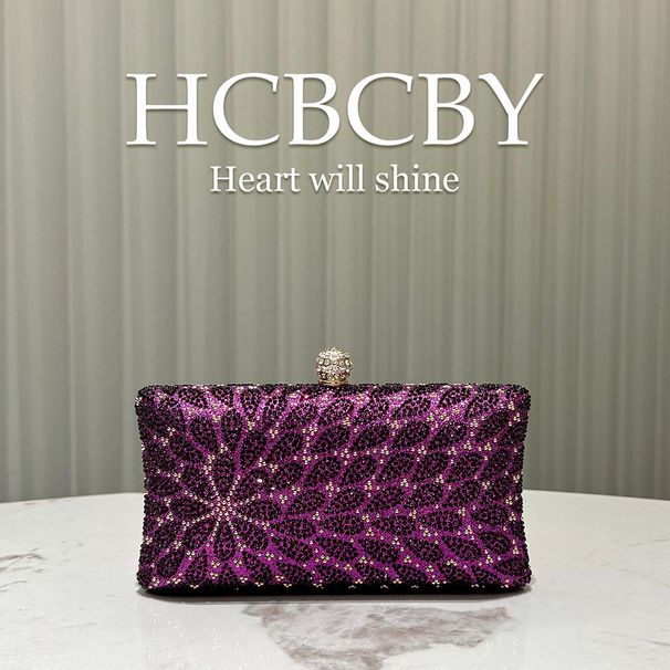 Sac de soirée violet scintillant et luxueux en strass – Pochette élégante pour femme_voghion.com