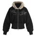 Giacca con cappuccio minimalista di ispirazione coreana con collo in pelliccia da uomo, modello Quiet Luxury - Cappotto corto a vita alta con finiture in pelliccia sintetica per donna_voghion.com