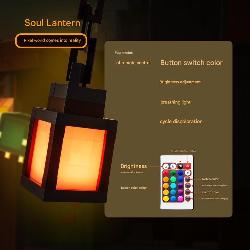 Minecraft Luminous Lantern Night Light Charging Game Torch Lamp Children's Bedroom Atmosphere Lamp Model Ornaments Lamp_voghion.com