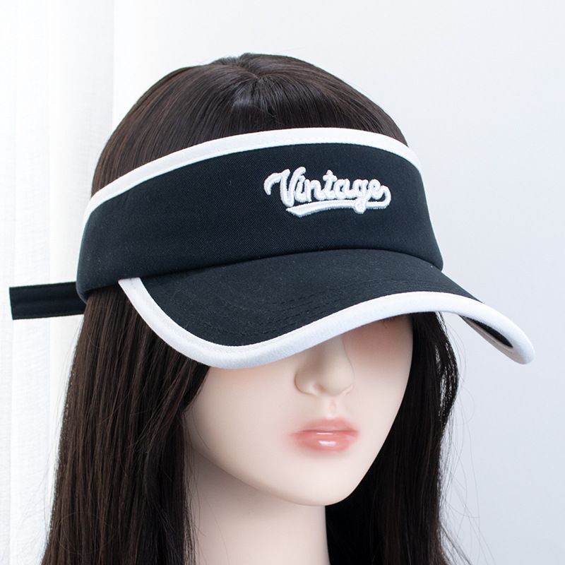 Unbeatable Quality American Embroidered Letter Empty Top 2024 Spring And Summer New Casual Sunscreen Duck Tongue Sunshade Hat_voghion.com