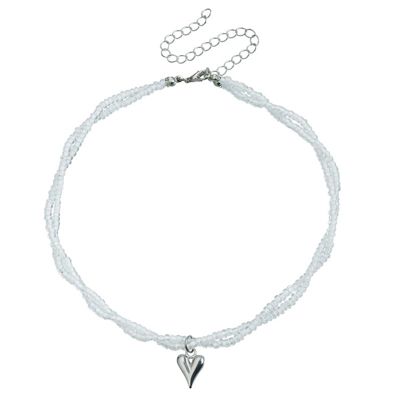 Jewelry Simple Niche Design Double-layer Crystal Love Pendant Ins High-end Necklace Women_voghion.com