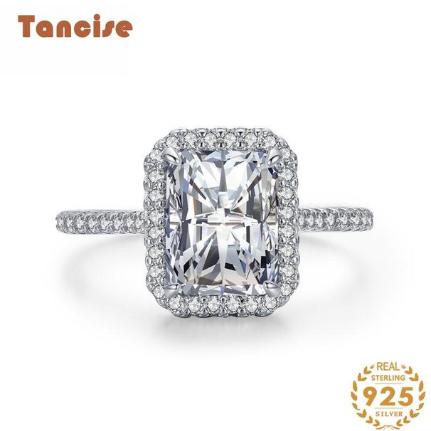 Tancise Klassieke Zirkoon Zilveren Ring Dames Sieraden Bruiloft Belofte Party Gift_voghion.com