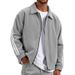 "Men's Corduroy & Polyester Zip-Up Jacket – Ribbed Collar, Relaxed Fit, Windproof Casual Coat (S-4XL, 10 Colors, Business-to-Street Style)"_voghion.com