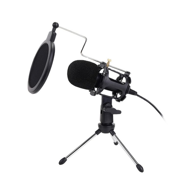 Condenser Microphone 3.5mm Wired Home Stereo Desktop Tripod Mic For YouTube Video Chatting Gaming Podcasting Recording_voghion.com