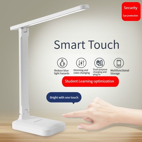 1PC LED Touch Schalter Weiß Klapp Schreibtisch Lampe Schlafzimmer Nacht Studie Lesen Augen Pflege Nacht Lampe USB Plug-in Dimmbare Weiße Schreibtisch Lampe_voghion.com