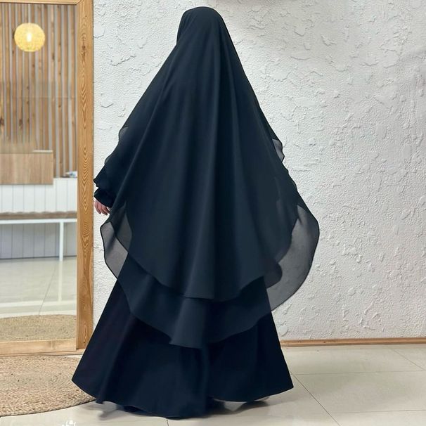 Kids Clothing Solid Color Chiffon Double Layered Large Set_voghion.com