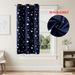 Curtains Silver-Foil Moon And Star Blackout Curtains With Grommets Thermal Insulated Drapes UV Protection Sun Blocking Window Panels_voghion.com