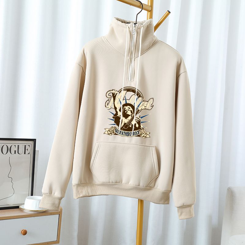 Novi muški jesenski ležerni sportski pulover s polu-zatvaračem i ovratnikom, trendi dres, za 2023. godinu_voghion.com