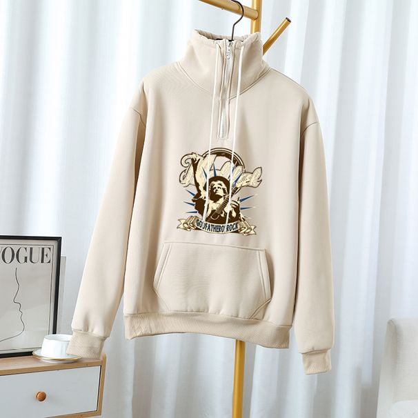 Novi muški jesenski ležerni sportski pulover s polu-zatvaračem i ovratnikom, trendi dres, za 2023. godinu_voghion.com