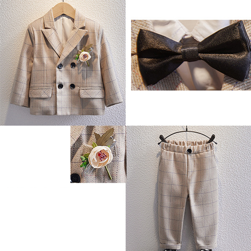 Ropa de bebé Traje para niños Niño Vestido de flores para niños Traje de actuación de piano Niño grande Traje de niño guapo abrigo Otoño invierno_voghion.com