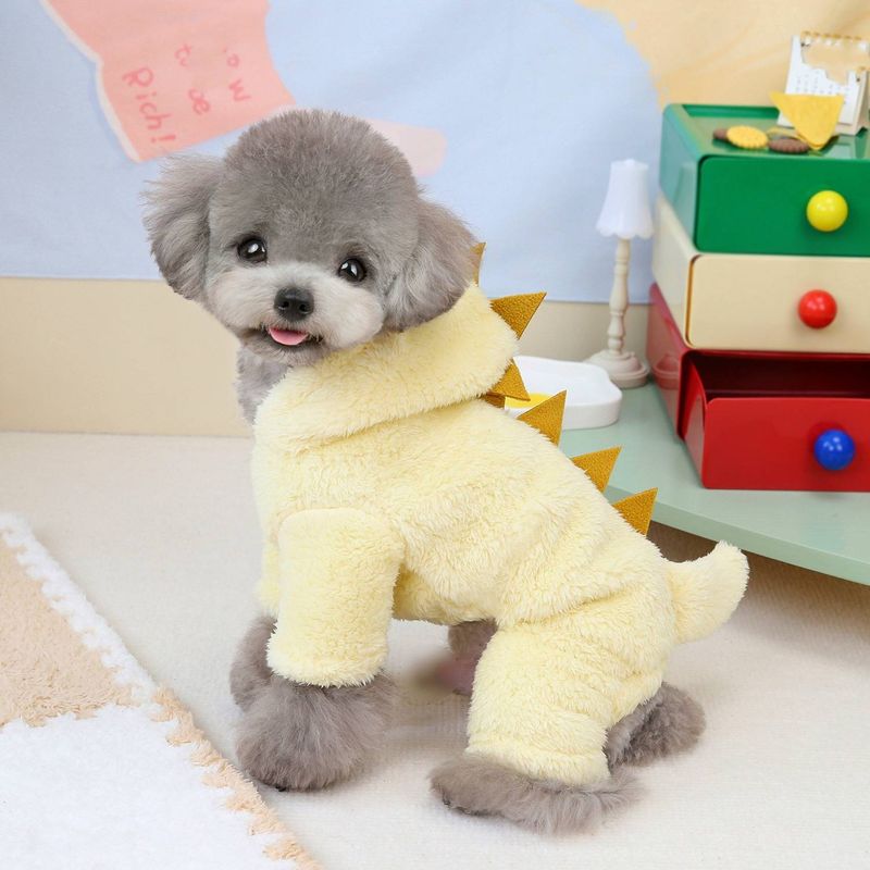 Hundekleidung niedlichen Cartoon-Dinosaurier vierbeinigen Kleidung doppelseitige Fleece kleine und mittelgroße Hunde Haustier Kleidung_voghion.com
