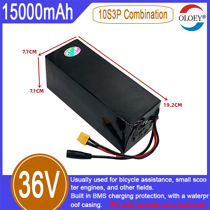 Baterie litiu-ion de 36 V, combinație 10S3P, 15000 mAh, protecție încorporată la încărcare BMS, utilizat pentru asistența la distanța bicicletei_voghion.com