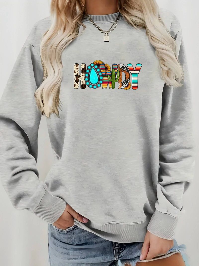 Cute Animal Print Cotton Sweatshirt For Girls - Soft Round Neck Pullover With Cartoon Panda Graphic, Oversized Streetwear Spring Fashion Top_voghion.com