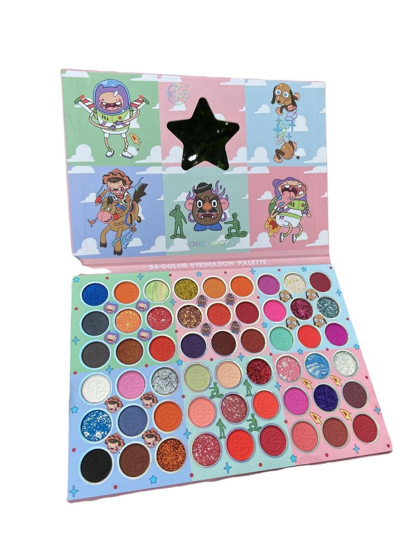 54-Shade Cartoon Patterned Eyeshadow - Matte, Shimmer & Glitter Pigments - Versatile For Daily, Party & Cosplay Makeup - High Pigmentation, Blendable_voghion.com