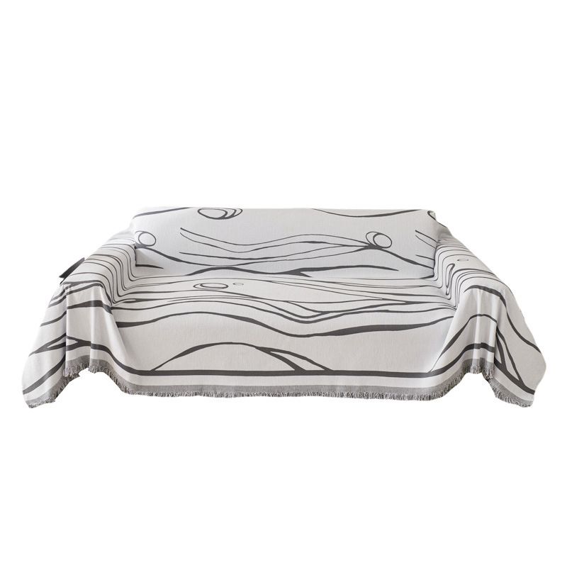 Chenille Sofa Cover – Slip-Resistant Stretchable Sofa Protector, One-Piece Full Coverage Throw Blanket (Multiple Sizes & Colors, Striped Design)_voghion.com