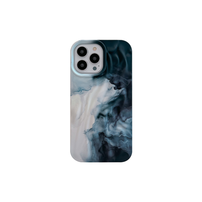 Mobile phone case water sticker black and white marble pattern suitable for iPhone15promax mobile phone case Apple 14 pleated 13 three-dimensional_voghion.com
