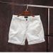 Herrenbekleidung Slim Casual Trendy Retro Graue und weiße Shorts Stretch Dreiviertelhose_voghion.com