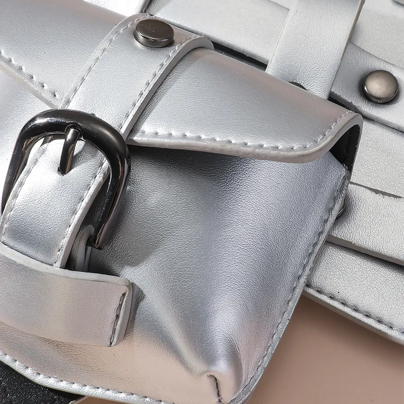 Sac à main unisexe hip-hop pour femme, ceinture élastique pour festival de musique punk, vêtements tactiques larges_voghion.com