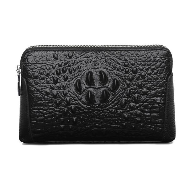 Ανδρική τσάντα χειρός PU δέρματος με μοτίβο κροκόδειλου, casual, μεγάλης χωρητικότητας, για άνδρες, με γράμματα και φακέλους_voghion.com