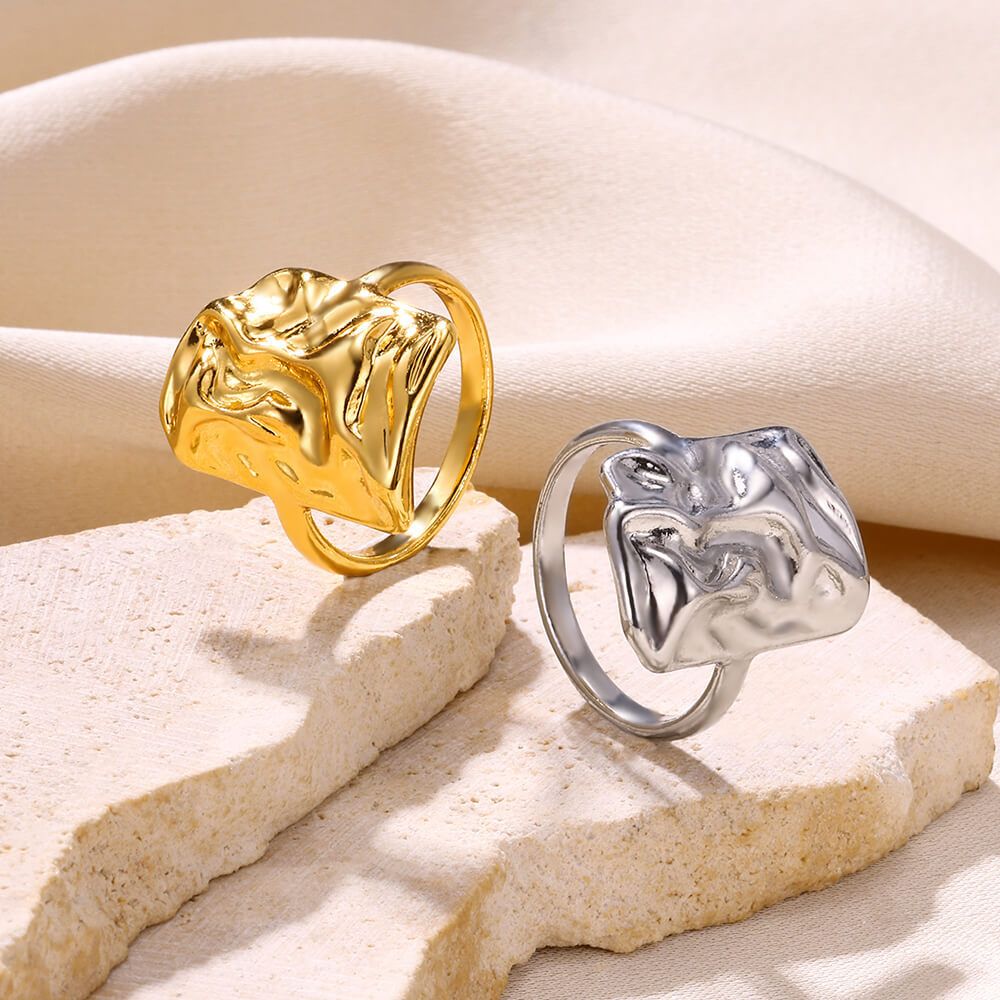 New Snake With Four Pointed Star Leaf Shaped Men's And Women's Open-ended Ring, Lava Ring_voghion.com