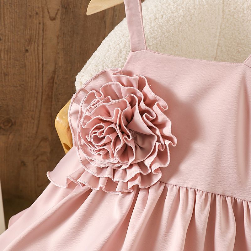 Children's Dress Girls Satin Princess Dress Girl Flower Princess Dress Suspender Dress Live Supply_voghion.com
