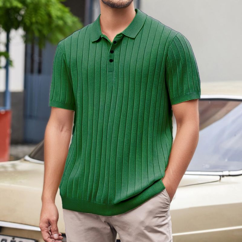 Herrenbekleidung Neuer Sommer Strickpullover Kurzarm T-Shirt Rundhals Lässiges High-End-T-Shirt_voghion.com