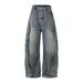 Herrenbekleidung Washed Distressed Patchwork Jeans Herren Niche High Street Scimitar Pants Loose Trousers_voghion.com