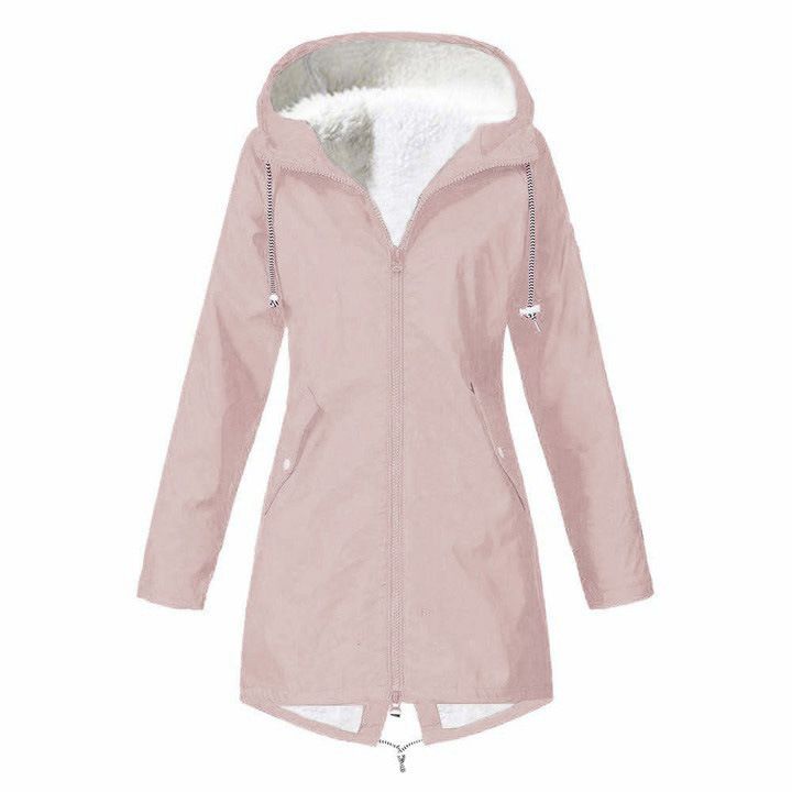 Mid-length Coat Fleece-added Cotton-padded Jacket Rushwork Three-in-one Outdoor Clothing Rain-proof Hooded_voghion.com