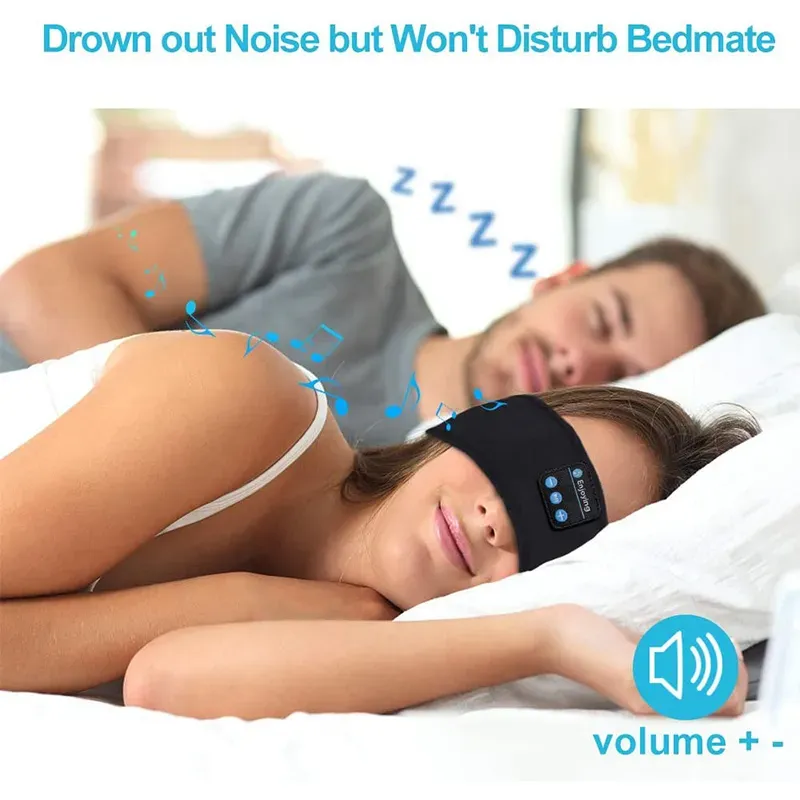 Casque d'écoute sans fil Bluetooth, bandeau de sport élastique sur l'oreille, écouteurs, musique, masque pour les yeux de sommeil, écouteurs sans fil_voghion.com