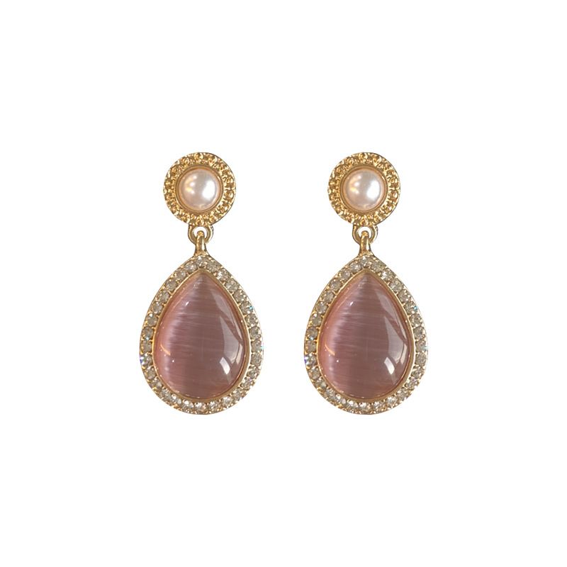 The S925 Vintage Court Exquisite Beauty Elegant Drop Purple Jewel Earrings with Premium stud earrings_voghion.com