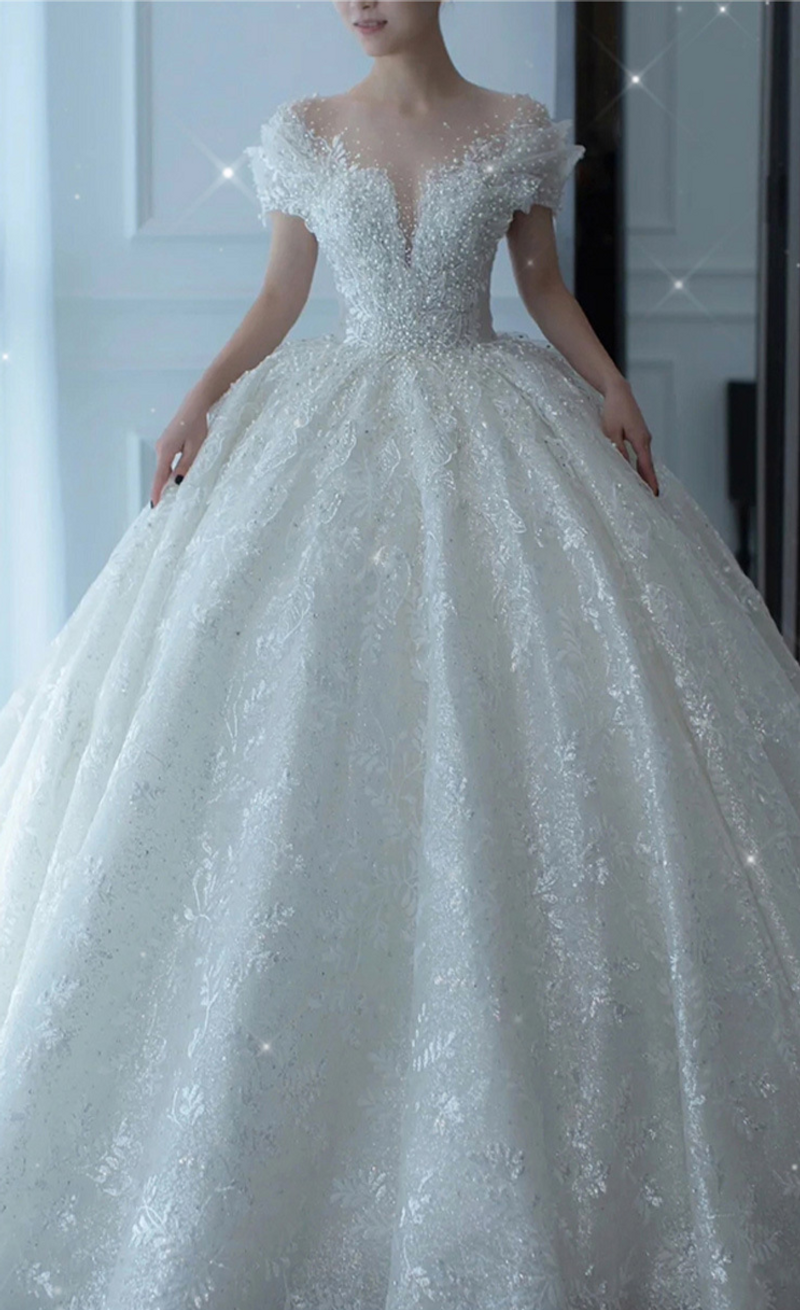 Femmes Nouveau Style Mariée Princesse Petite Femme Enceinte Queue Haute Qualité Français Luxe Industrie Lourde_voghion.com