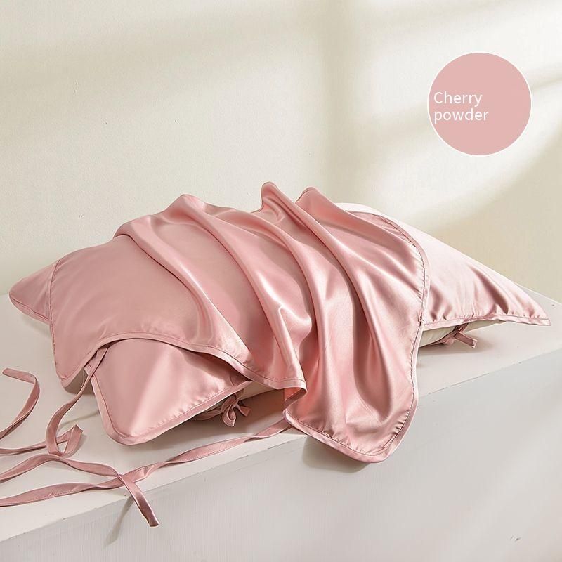 ​​2-Pack Cooling Silk Pillowcases With Elastic Band - Breathable & Hypoallergenic For Queen/King Size Pillows_voghion.com